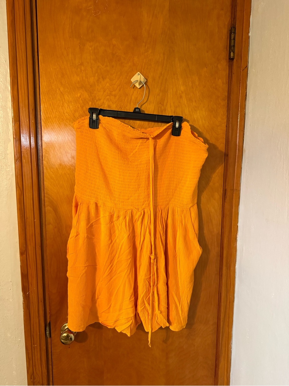 wild fable Orange Strapless Smocked Romper